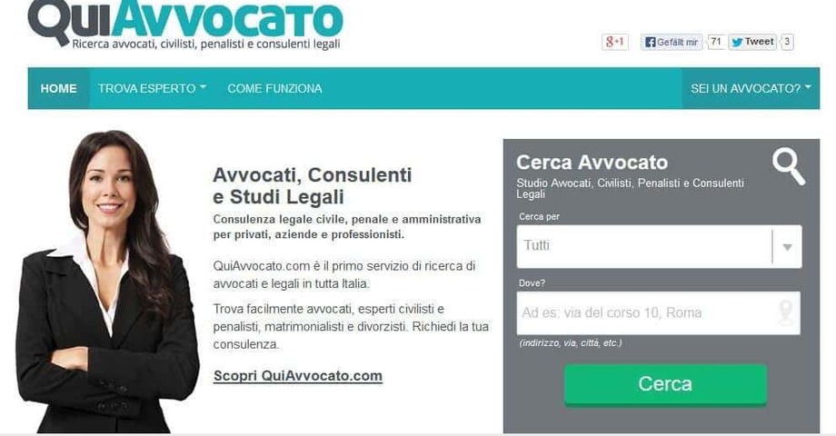 Il primo motore di ricerca italiano per avvocati e professionisti legali