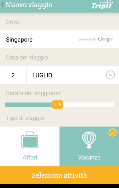 I dettagli del tuo viaggio